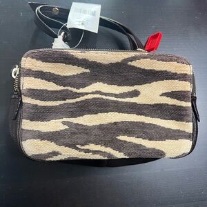 NWT Kate Spade Small Annamarie Kariba Brown  & Cream Zebra Print bag.